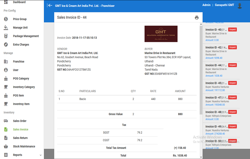 ERP and POS for Franchise management software screenshot 4