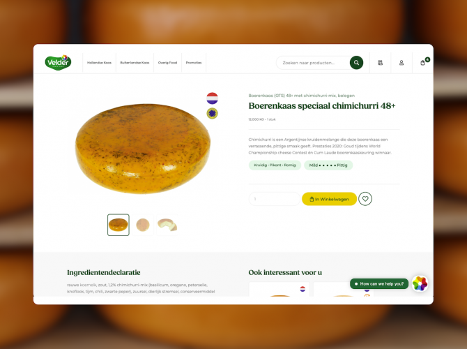 Velder Webshop and Corporate website screenshot 2