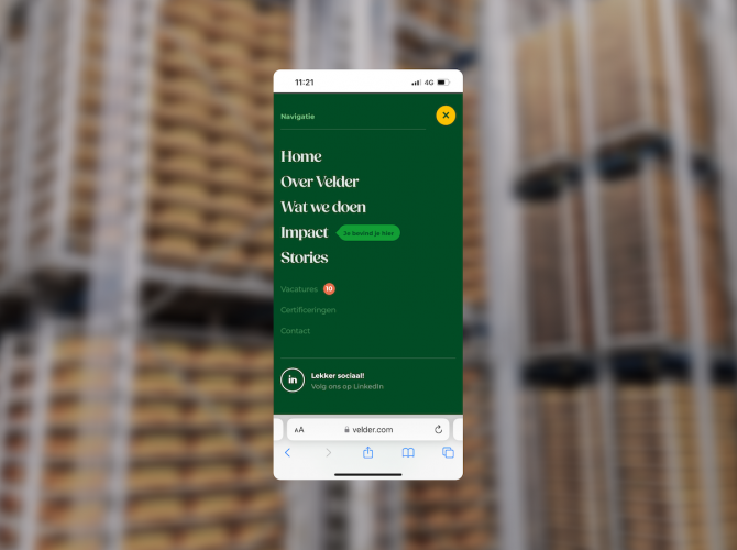 Velder Webshop and Corporate website screenshot 3