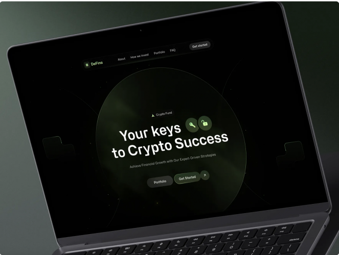 DeFina - Crypto Fund landing page screenshot 1