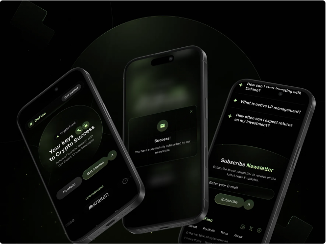DeFina - Crypto Fund landing page screenshot 3