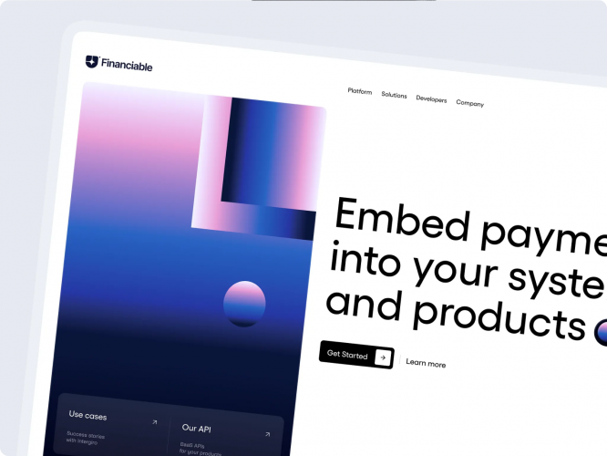 Financiable - finance website landing page screenshot 2