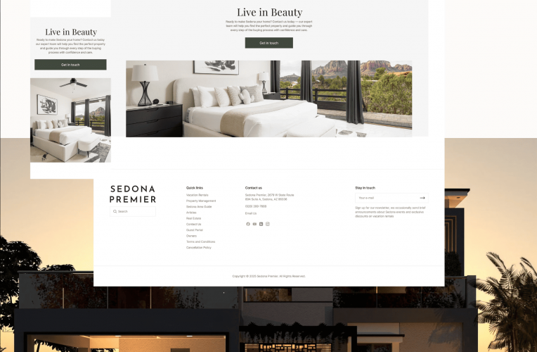 Sedona Premier | Real Estate Wesite Design screenshot 1