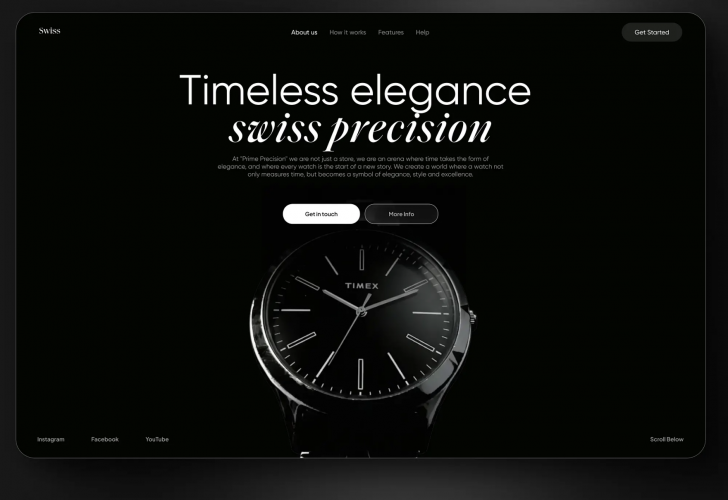 Swiss | Website design for premium watches screenshot 1