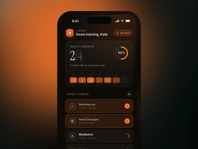 Ember | Habit & Focus App Design screenshot 1