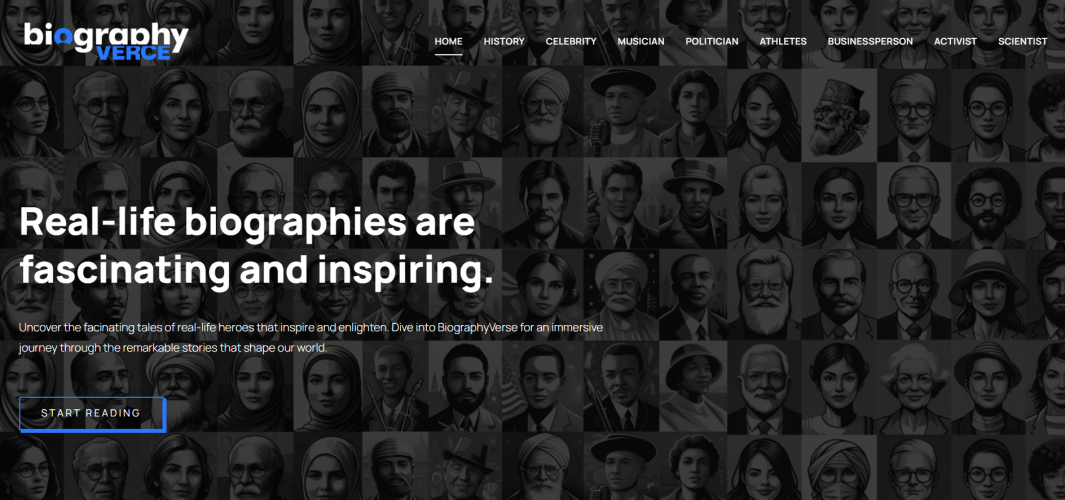 BiographyVerce: Web Design and Development screenshot 1