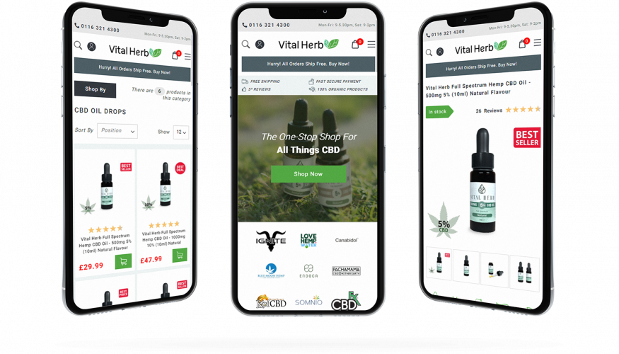 Vital Herb – The Finest CBD Oil, CBD E-liquids, Edibles & More screenshot 1