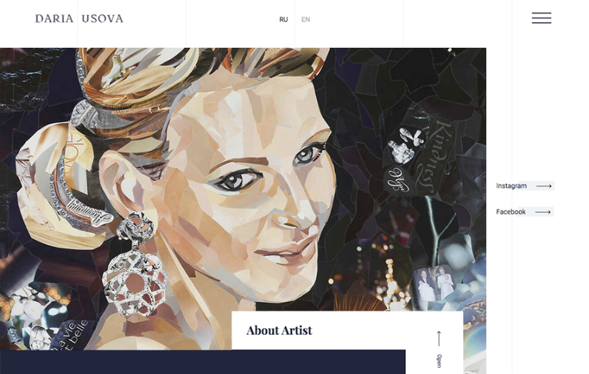 Website for an Artist Daria Usova screenshot 1