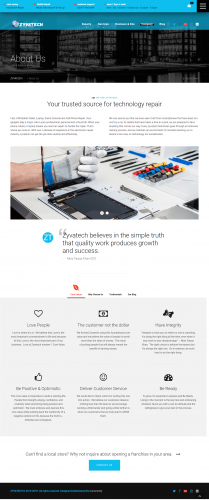 ZYVATECH™ Device Repair and Service Center Website Development screenshot 1