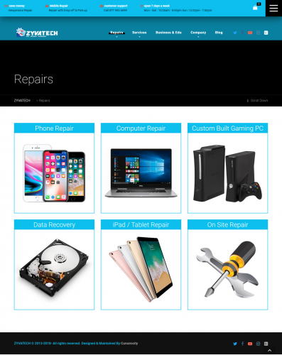ZYVATECH™ Device Repair and Service Center Website Development screenshot 4