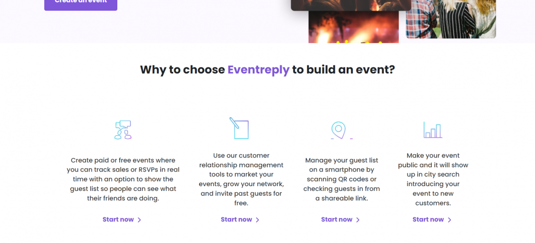 Eventreply Website screenshot 1
