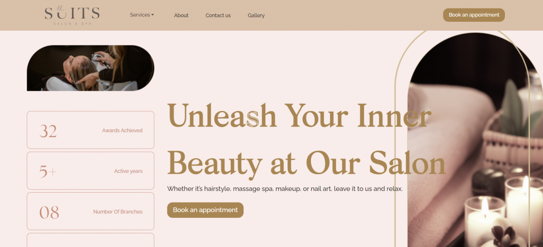 THE SUITS SALON WEBSITE screenshot 1