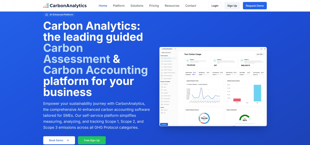 AI-Enhanced Carbon Accounting & Emissions Assessment Platform for SMEs screenshot 1