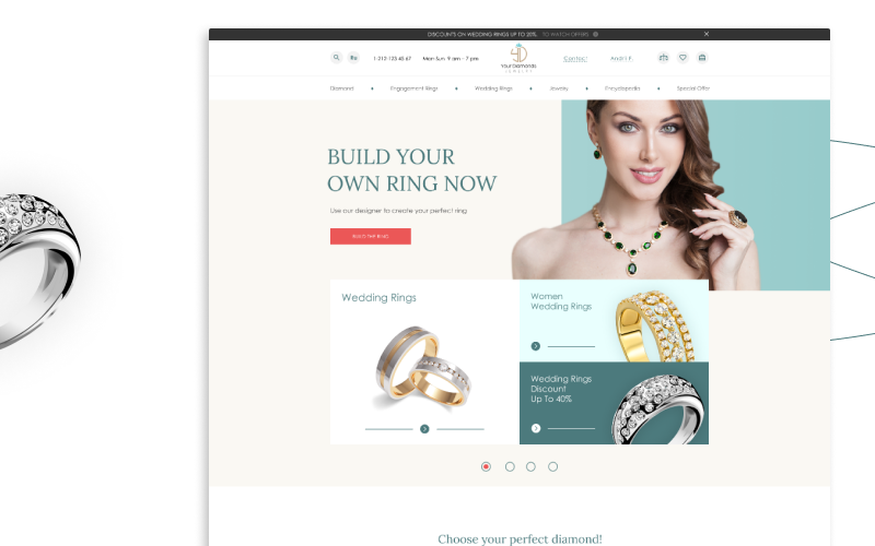 eCommerce for Jewelry Industry Full-Cycle development screenshot 2