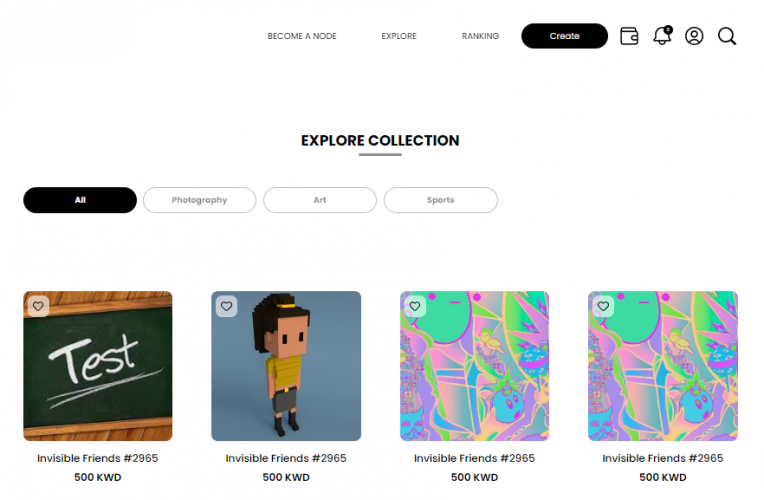 NFT marketplace screenshot 2