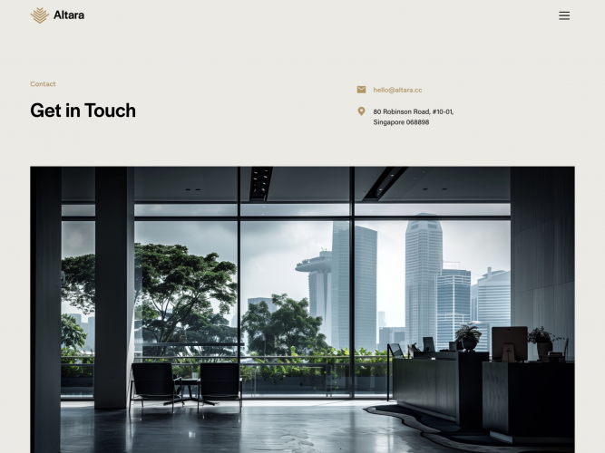 Altara Ventures Website screenshot 1
