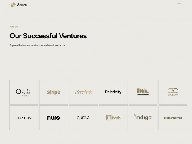 Altara Ventures Website screenshot 3