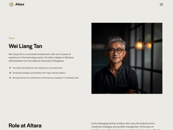 Altara Ventures Website screenshot 4