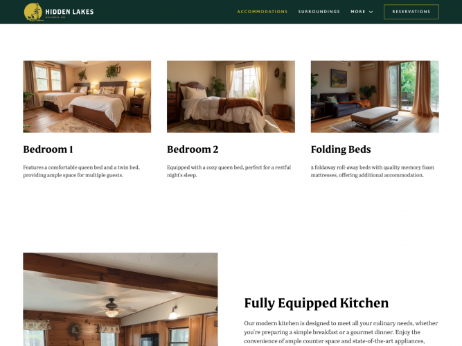 Hidden Lakes Website screenshot 3