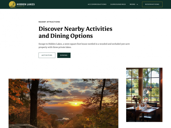 Hidden Lakes Website screenshot 4