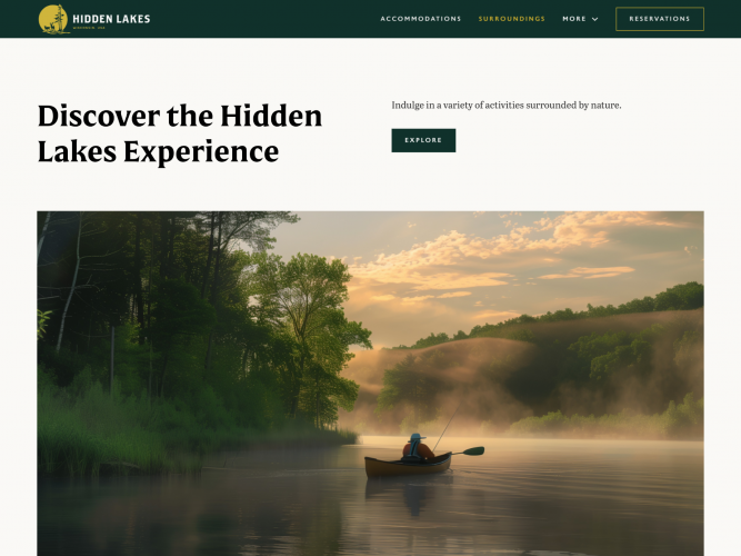 Hidden Lakes Website screenshot 5