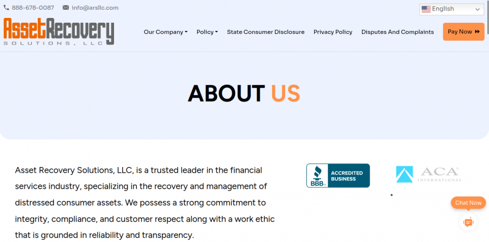 Website Redesign & Development — Asset Recovery Solutions (Financial Services) screenshot 2