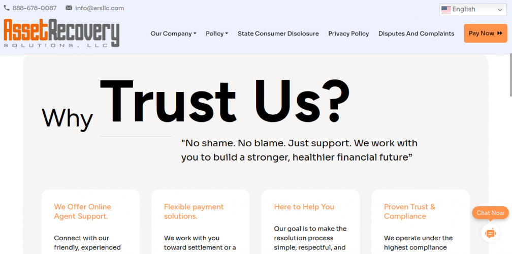 Website Redesign & Development — Asset Recovery Solutions (Financial Services) screenshot 3