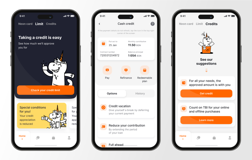 The TBI Bank mobile application is an indispensable financial assistant, driving the digital transformation of the Bulgarian bank. screenshot 1