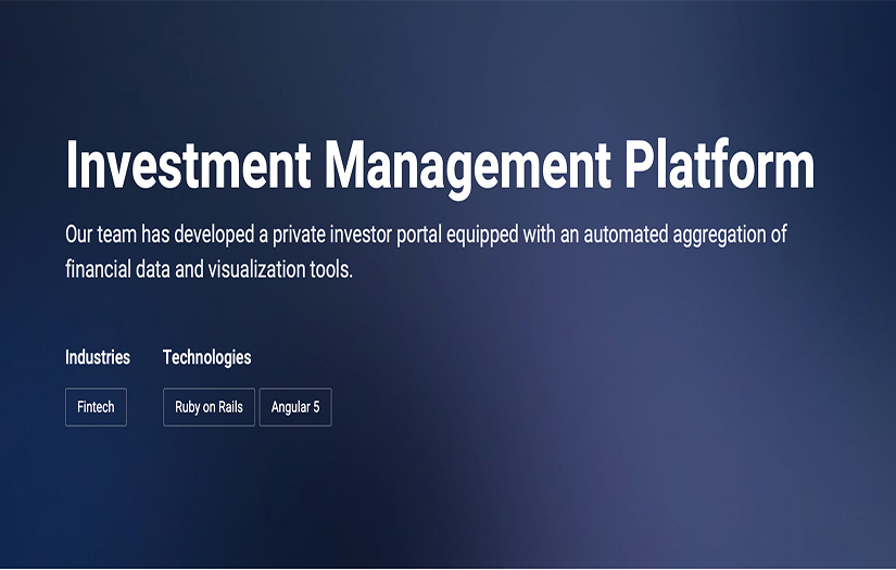 Investment Management Platform screenshot 1