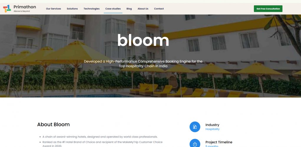 Bloom Hotel: Developed a High-Performance Comprehensive Booking Engine for the Top Hospitality Chain in India screenshot 3
