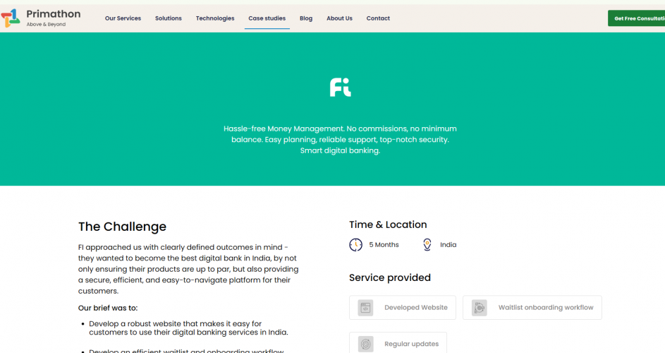 Fi: Our Website and App Development Services Helped Fi Become the #1 Hi-Tech Money Management Platform screenshot 1