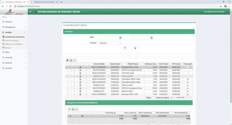 Gold Foundry and Refining Management System screenshot 3