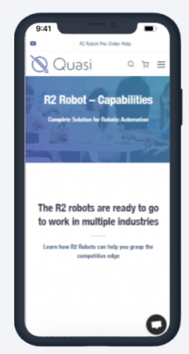 Corporate website/store for Quasi Robotics (robot manufacturer) screenshot 4