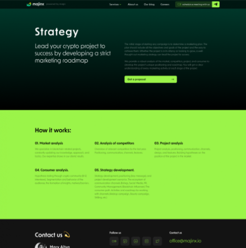 Corporate website for marketing agency Majinx screenshot 5