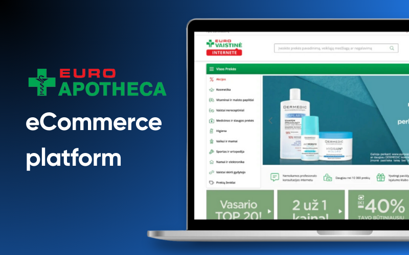 High-Performance eCommerce Platform for Leading Baltic Pharmacy Chain Eurovaistinė screenshot 1