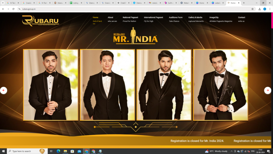 Rubaru Mr India Website screenshot 1