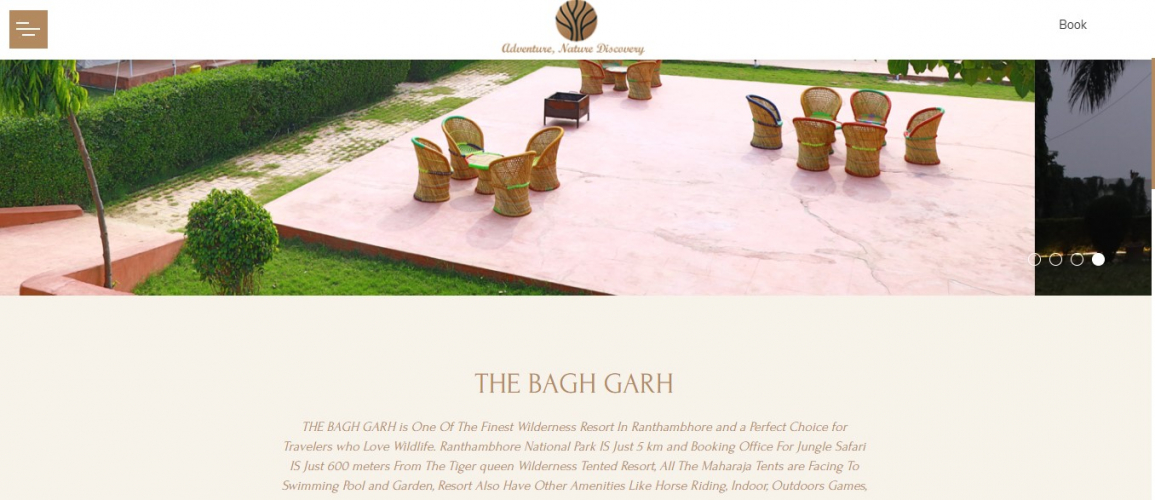 B a g h G a r h R e s o r t s - Hotel Booking App Development screenshot 1