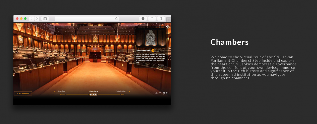 360 Tour of the Sri Lankan Parliament: screenshot 1