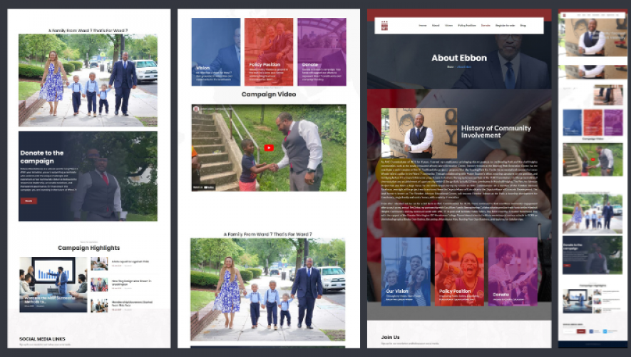 Political Campaign Website for Ebbon A. Allen screenshot 1