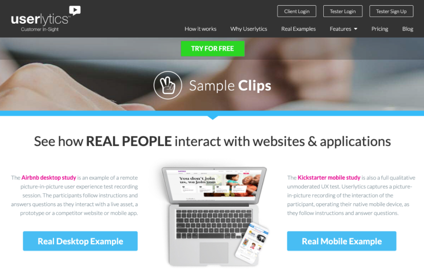 Userlytics screenshot 1