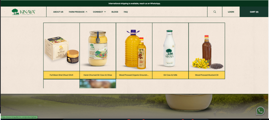 Kinaya Farms - eCommerce Website - Hyper Local screenshot 1