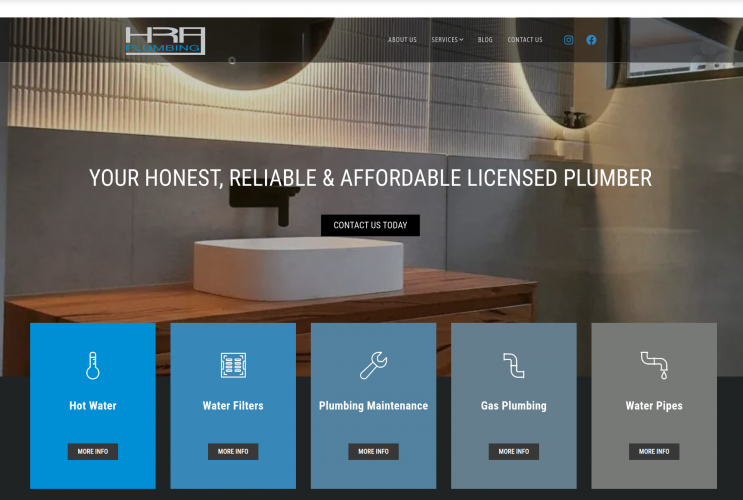 SEO improvement for HRA Plumbing screenshot 1