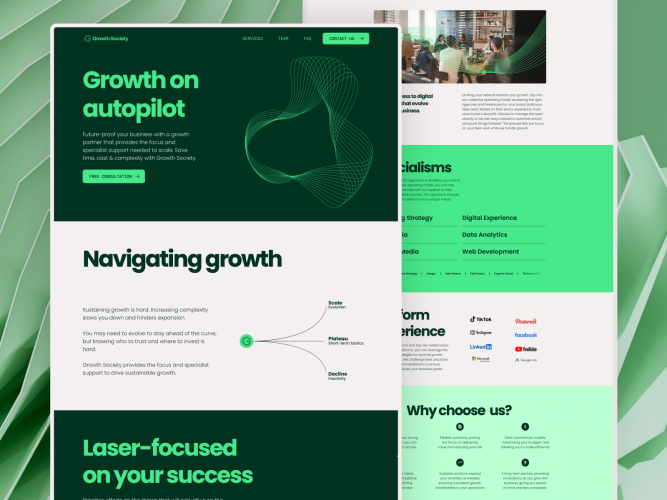 Bringing Growth Society's Branding to Life with Framer Development screenshot 1