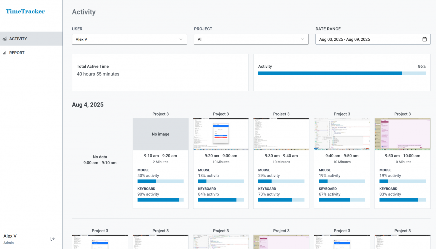 Time tracking software screenshot 3