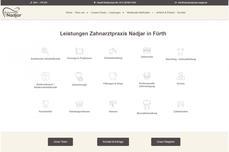 Zahnarztpraxis nadjar screenshot 1