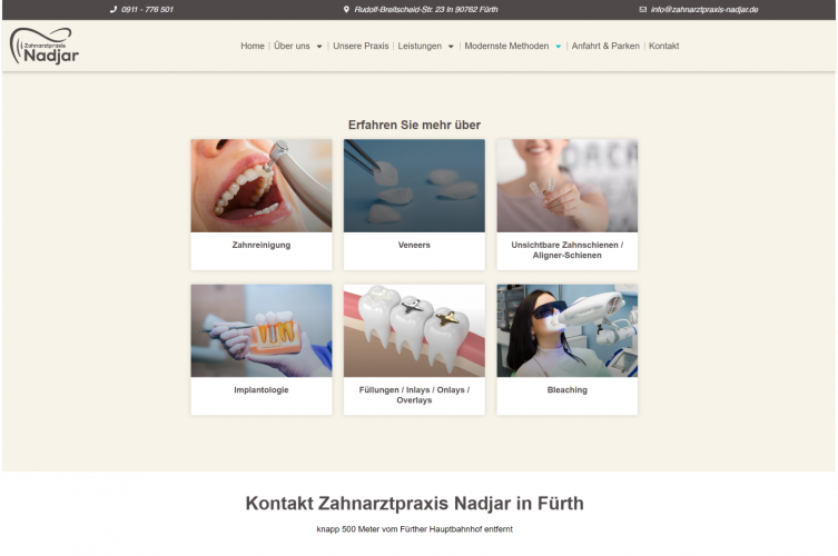 Zahnarztpraxis nadjar screenshot 2