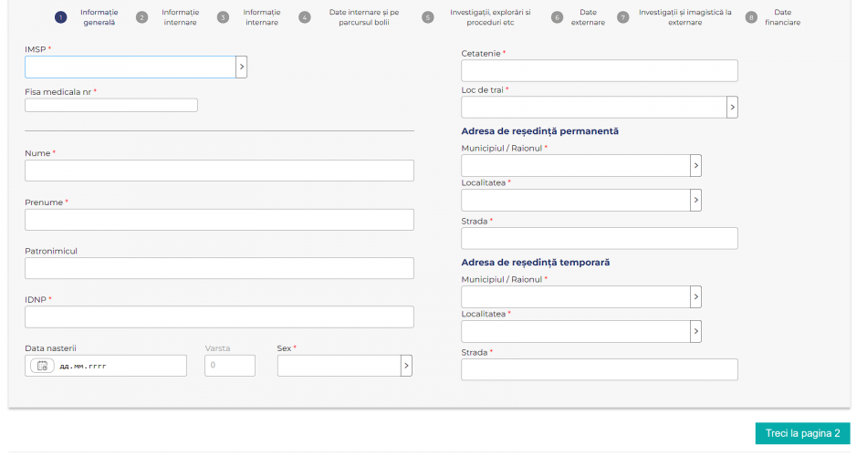 The electronic register of Covid-19 patients  screenshot 5