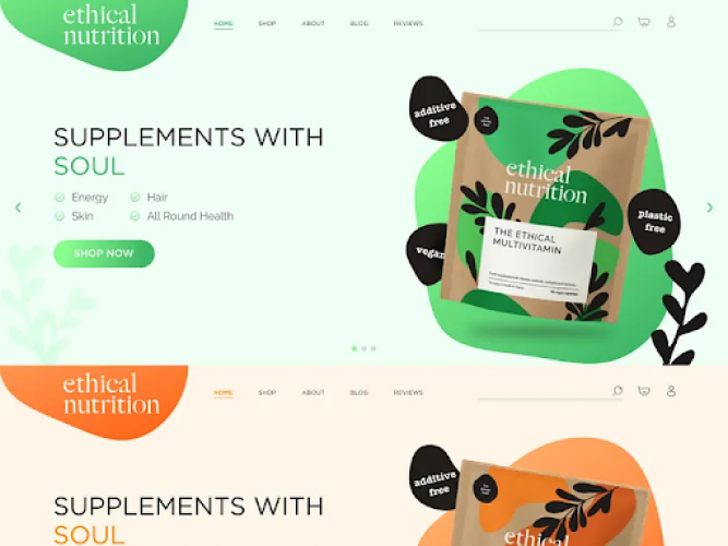 UI Design for Hero Banner – Nutrition Supplements Website screenshot 1