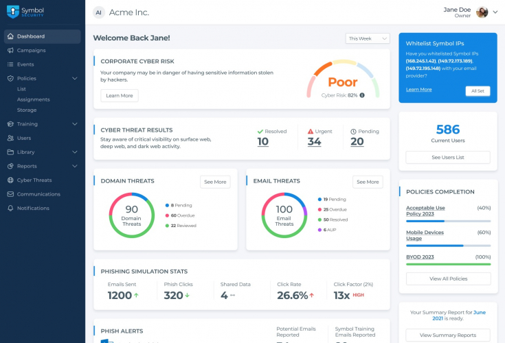 Symbol Security: Crafting a Phishing Training & Simulation Platform screenshot 3