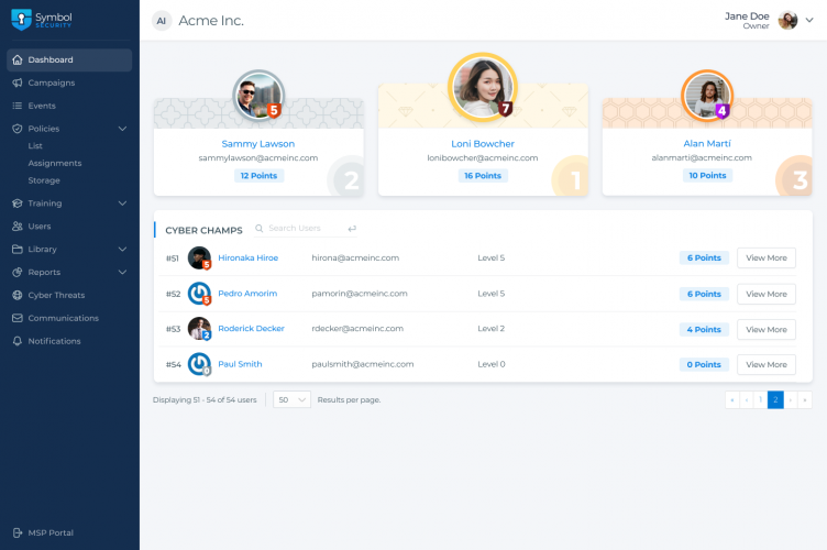 Symbol Security: Crafting a Phishing Training & Simulation Platform screenshot 5